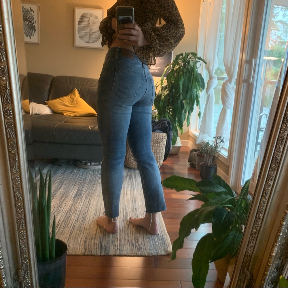Madewell high-rise slim boyjean ripped knees